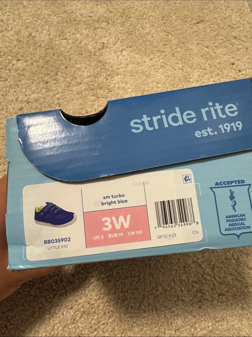 Stride Rite Bright Blue and Lime Toddler Sneakers with Hook-and-Loop Strap